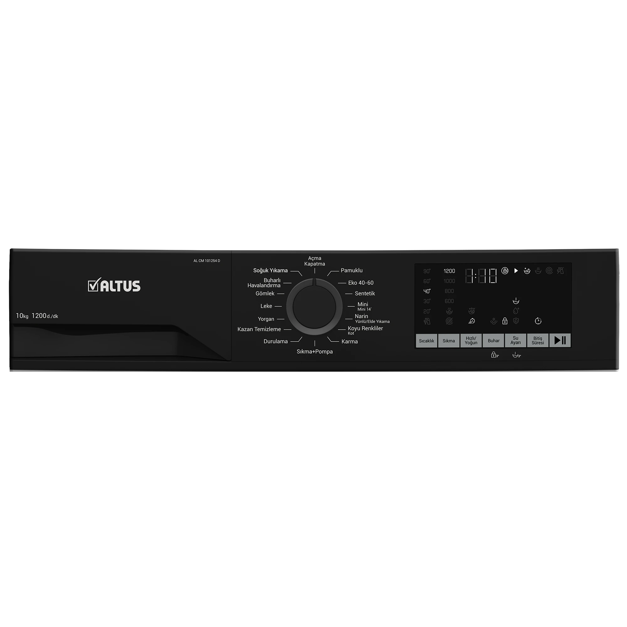 Altus AL CM 101254 10 kg 1200 Devir Çamaşır Makinesi A Enerji Sınıfı 15 Program Beyaz