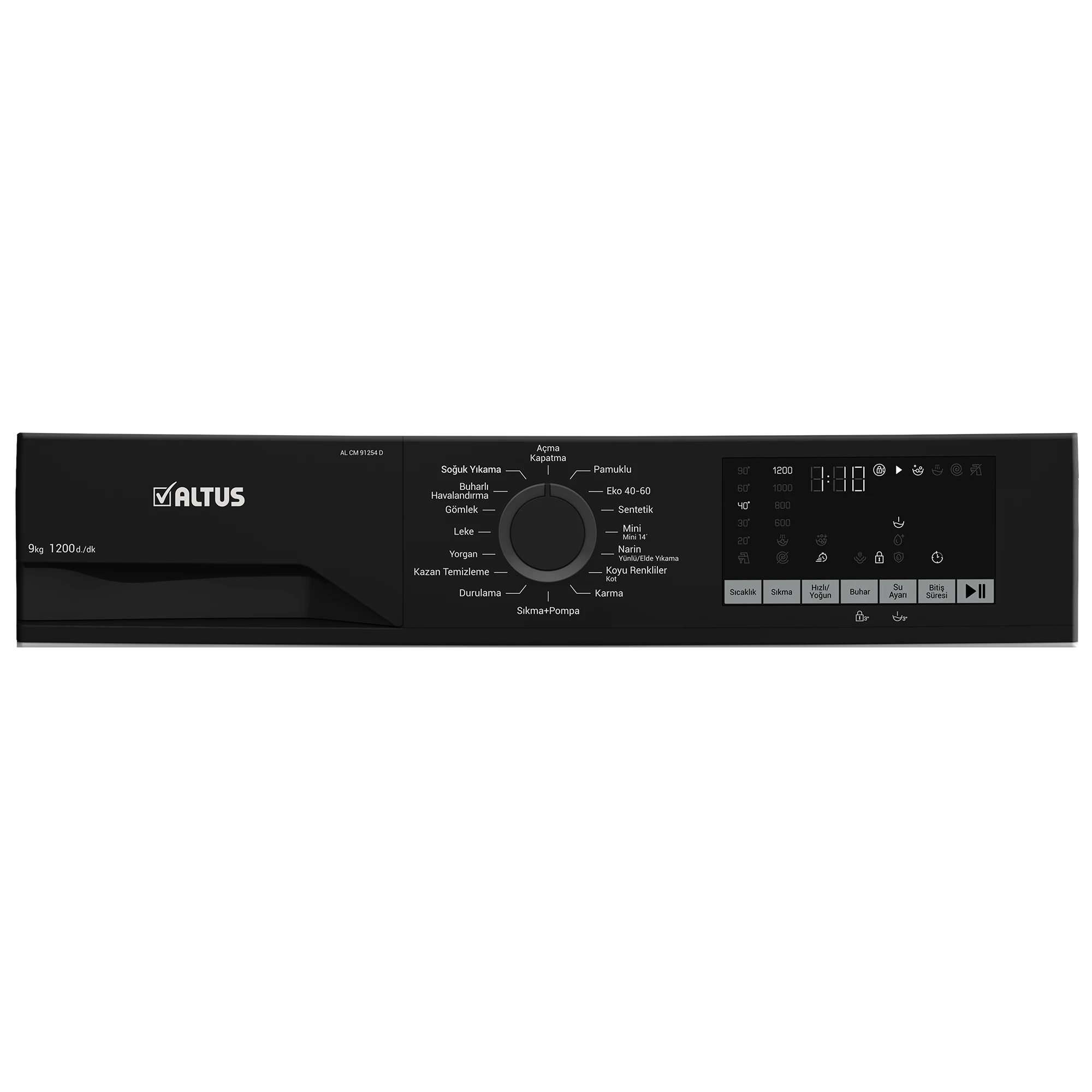 Altus AL CM 91254 9 kg 1200 Devir Çamaşır Makinesi A Enerji Sınıfı 15 Program Beyaz