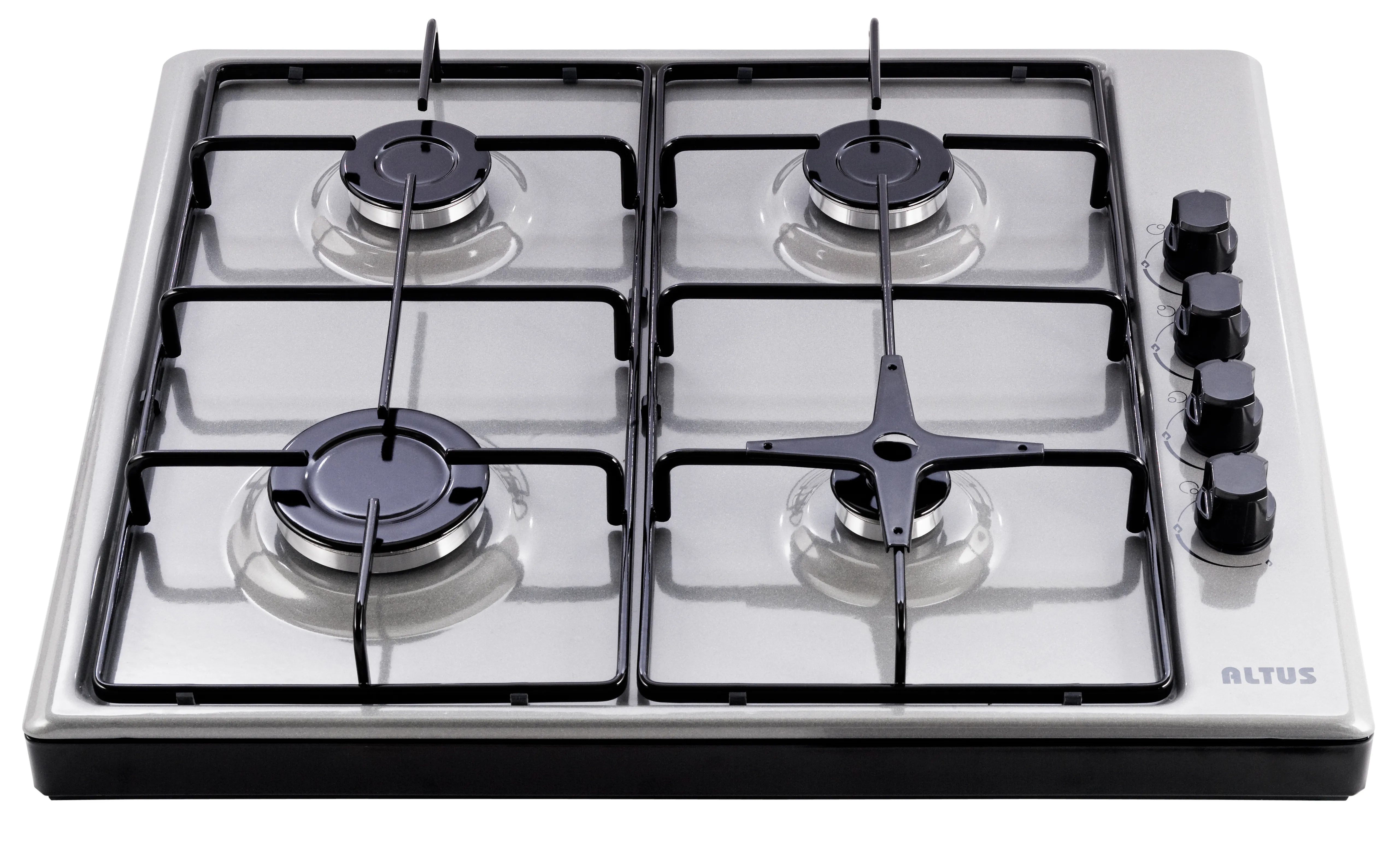 Altus AL 83 GS 60 cm Set Üstü Ocak 4 Gözlü LPG Gazlı Ocak Düğmeden Ateşleme Emaye Izgara Gaz Emniyetli Gümüş