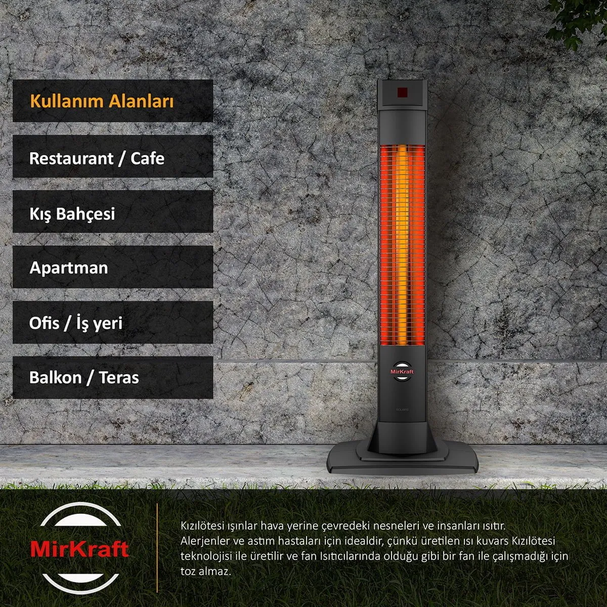 MirKraft Solaris 2200 Yüksek Verimli Karbon Infrared Isıtıcı
