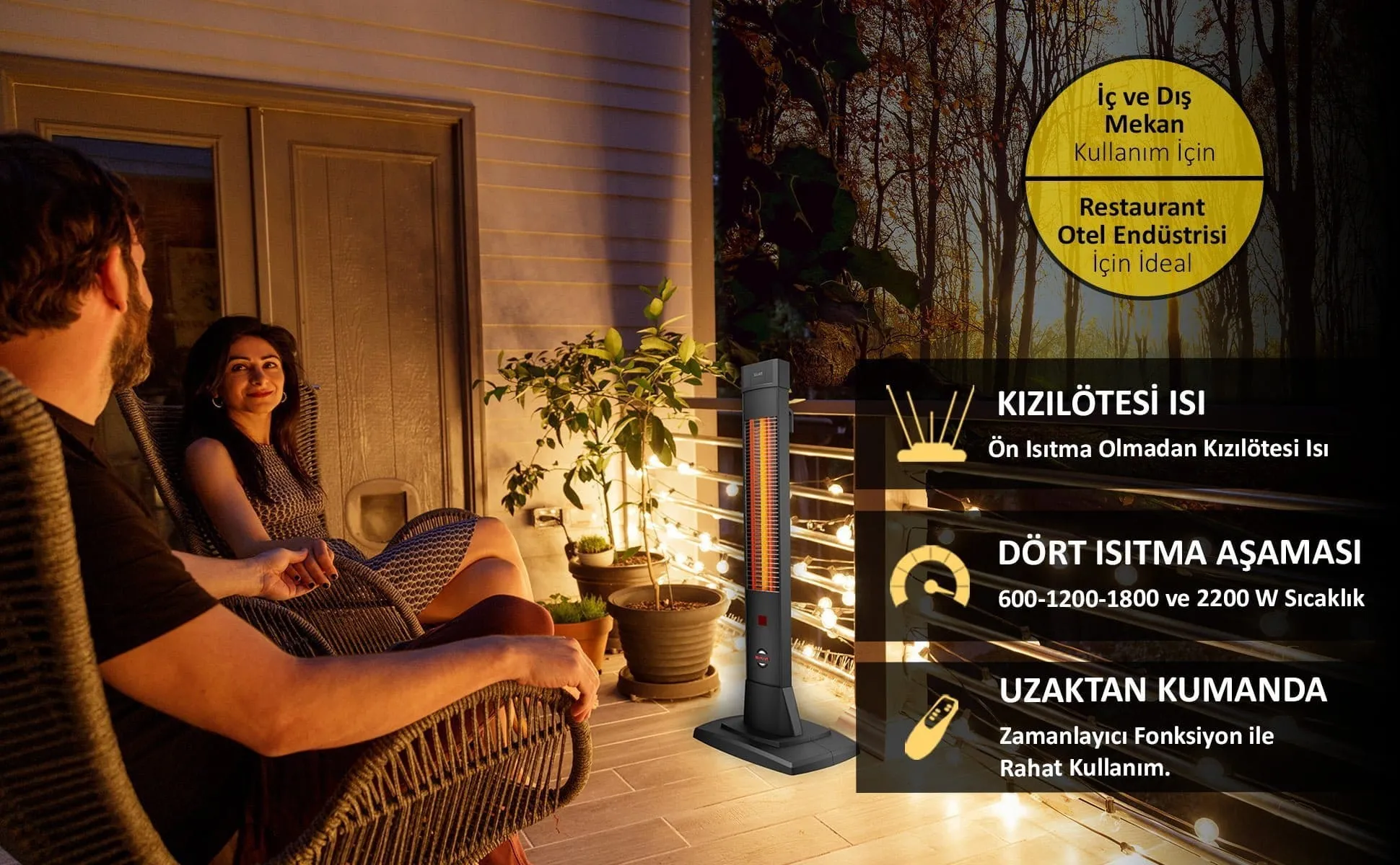 MirKraft Solaris 2200 Yüksek Verimli Karbon Infrared Isıtıcı