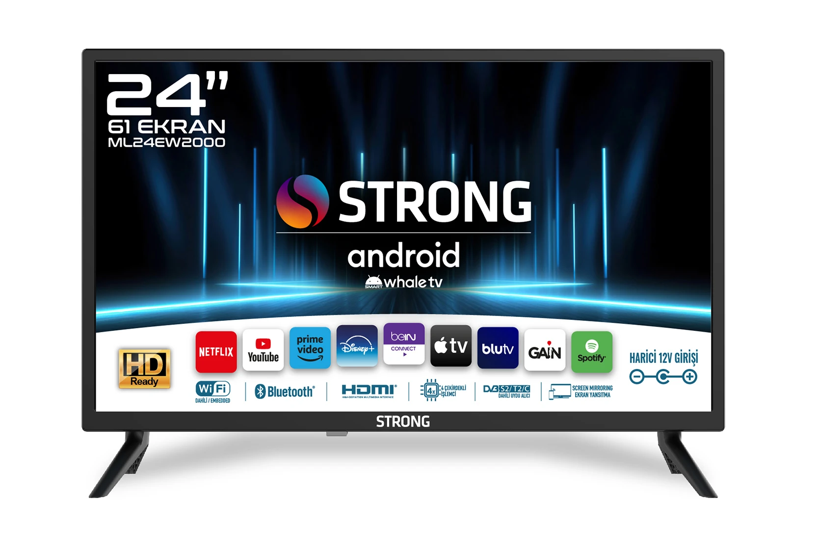 STRONG ML24EW2000 24'' 61cm Ekran HD Ready Uydu Alıcılı Whale TV LED - Teknokal