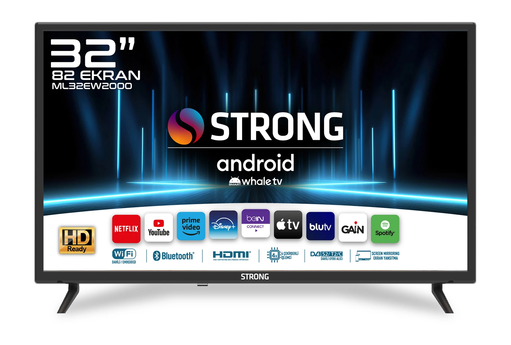 STRONG ML32EW2000 32'' 82cm Ekran HD Ready Uydu Alıcılı Whale TV LED - Teknokal
