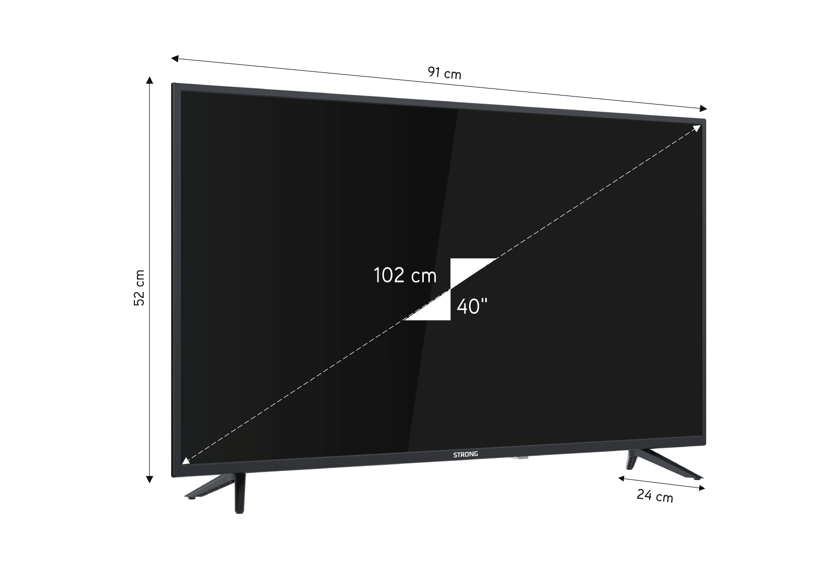 STRONG ML40EW4000 40'' 102cm Ekran Full HD Uydu Whale TV LED