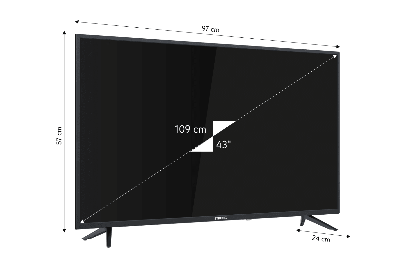 STRONG ML43EW4000F 43'' 109cm Ekran FRAMELESS Full HD Whale TV LED