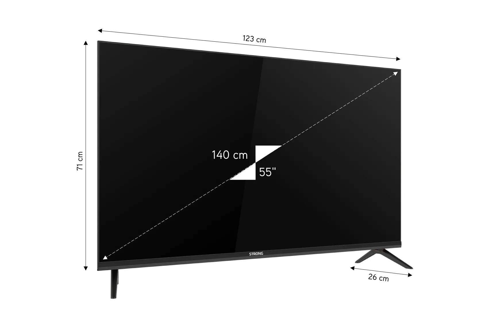 STRONG ML55EW8000F 55'' 140cm Ekran FRAMELESS 4K Ultra HD Whale TV LED