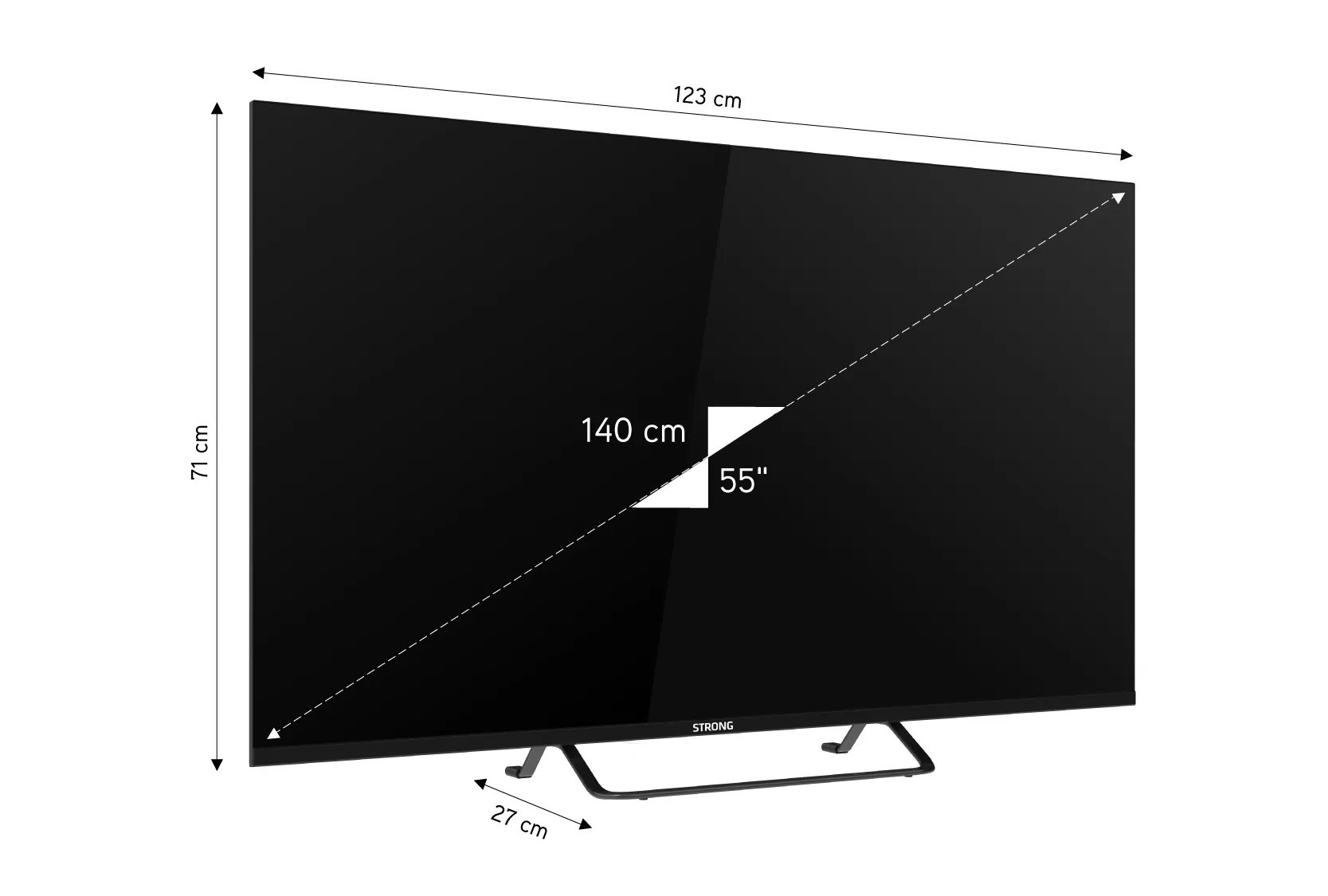 STRONG MT55EG8000QF 55'' 140cm Ekran FRAMELESS QLED 4K Ultra HD Google TV