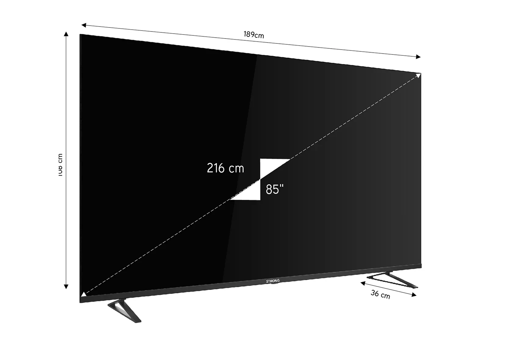 STRONG MT85EG8000QF 85'' 216cm Ekran FRAMELESS QLED 4K Ultra HD Google TV